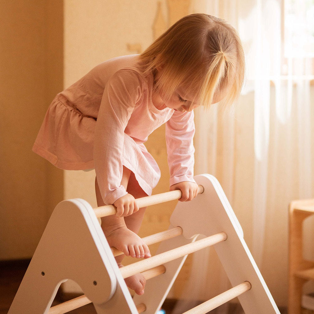 Baby gym 3 en 1 : triangle d'escalade, arche d'escalade et toboggan avec rampe