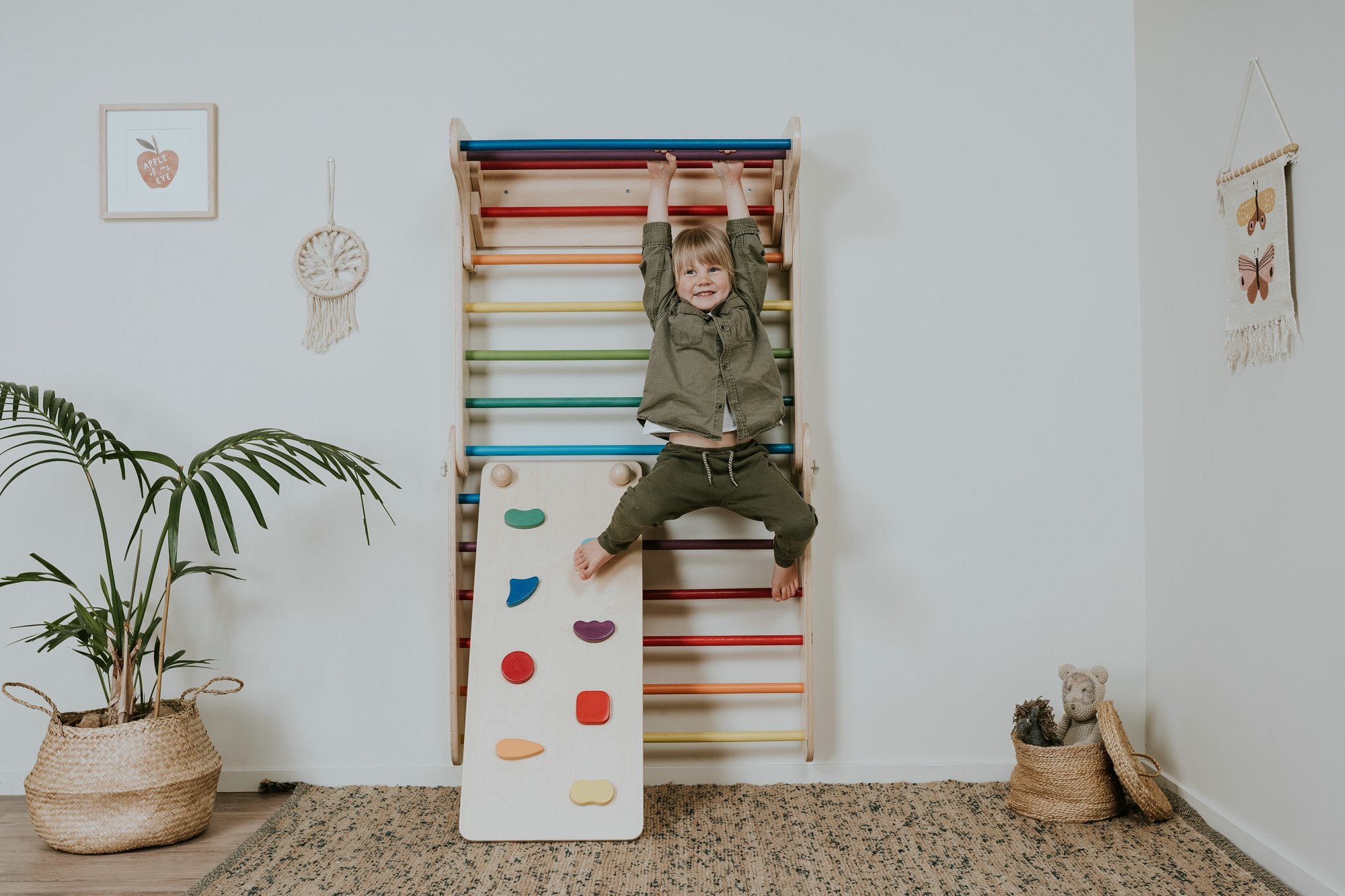 Ensemble d'escalade suédoise pour mur et triangle 2 en 1