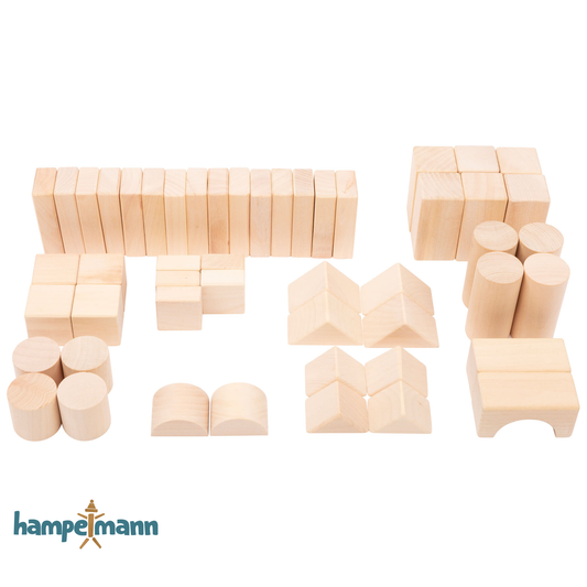 Natural wooden building blocks (pack of 50 in a bag)