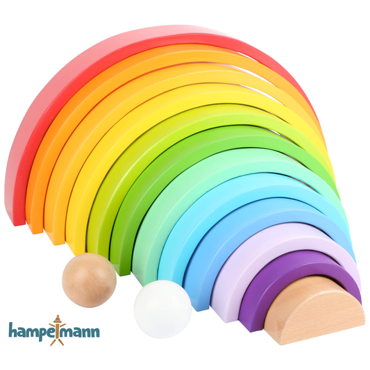 Wooden building blocks rainbow