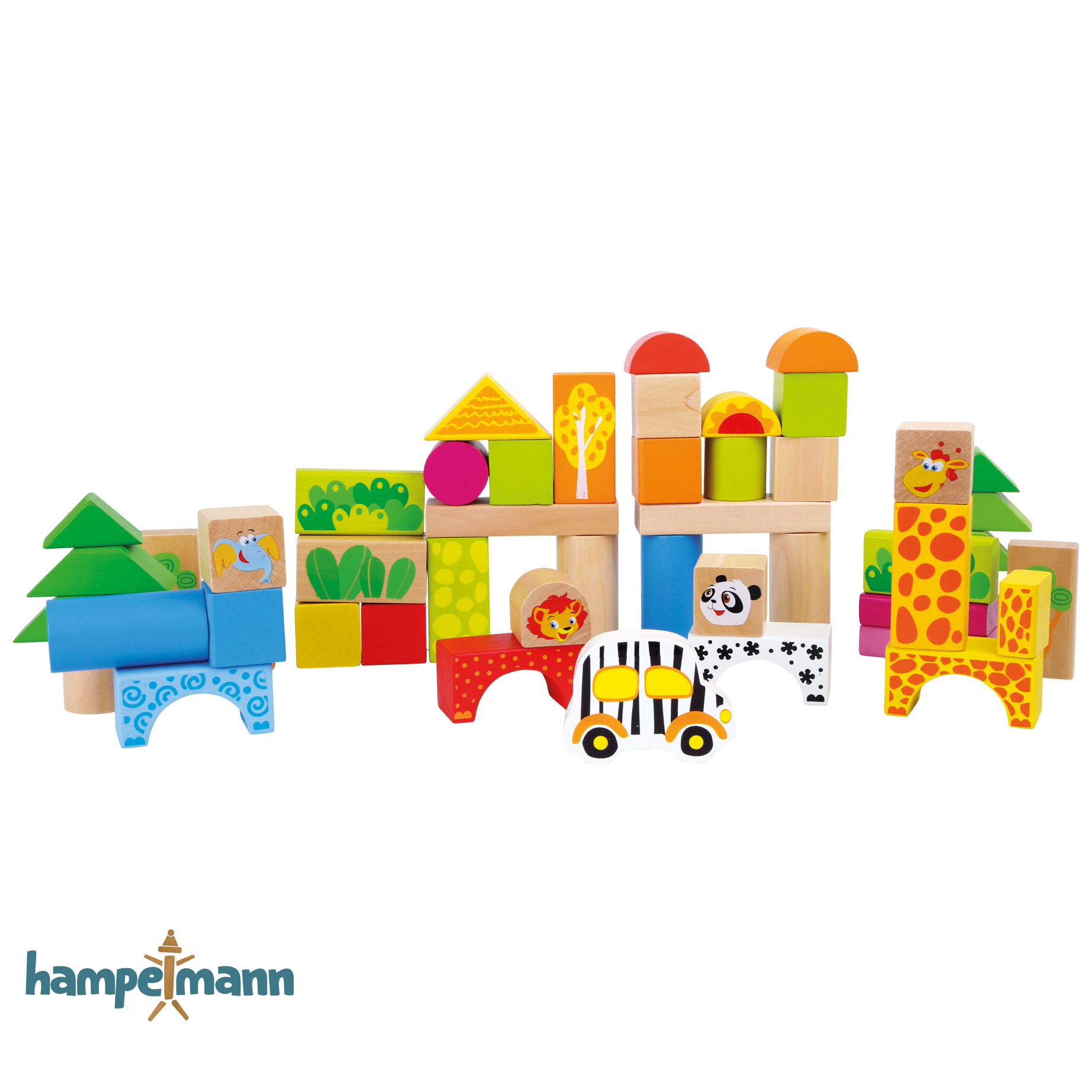 Wooden Building Blocks Zoo