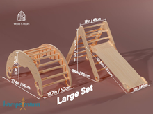 Carica l&#39;immagine nel visualizzatore di Gallery, Bianco Set di 4 Taglia L: triangolo da arrampicata bianco + arco da arrampicata bianco + rampa + cuscino
