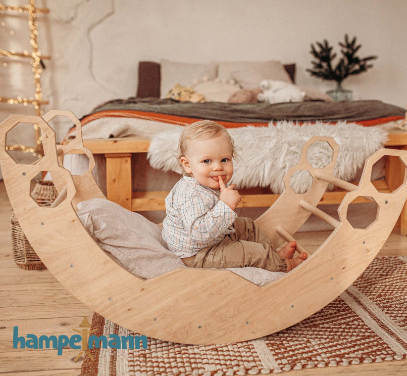 3-in-1 Baby-Gym: Kletterdreieck, Kletterbogen & Rutsche mit Rampe