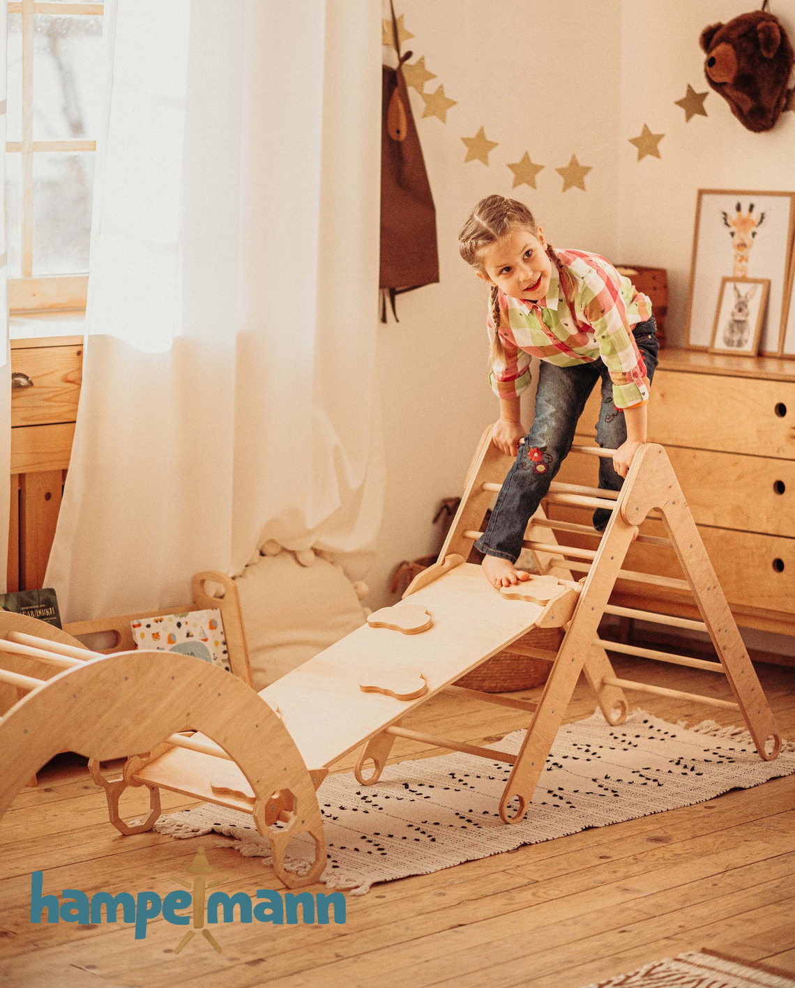 4-in-1 Baby-Gym: Kletterdreieck, Kletterbogen, Rampe & Rutsche – Weiß